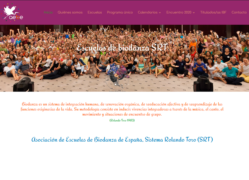 AEBE Escuela de Biodanza Diseño web FabricaNet